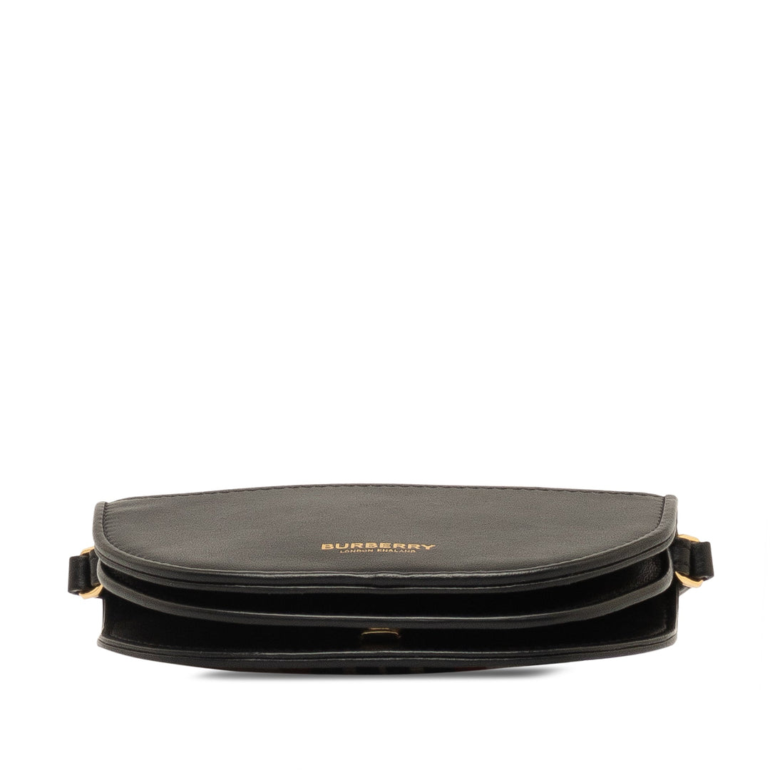 BURBERRY Olympia Micro Tartan Nylon and Leather Crossbody Crossbody Bag