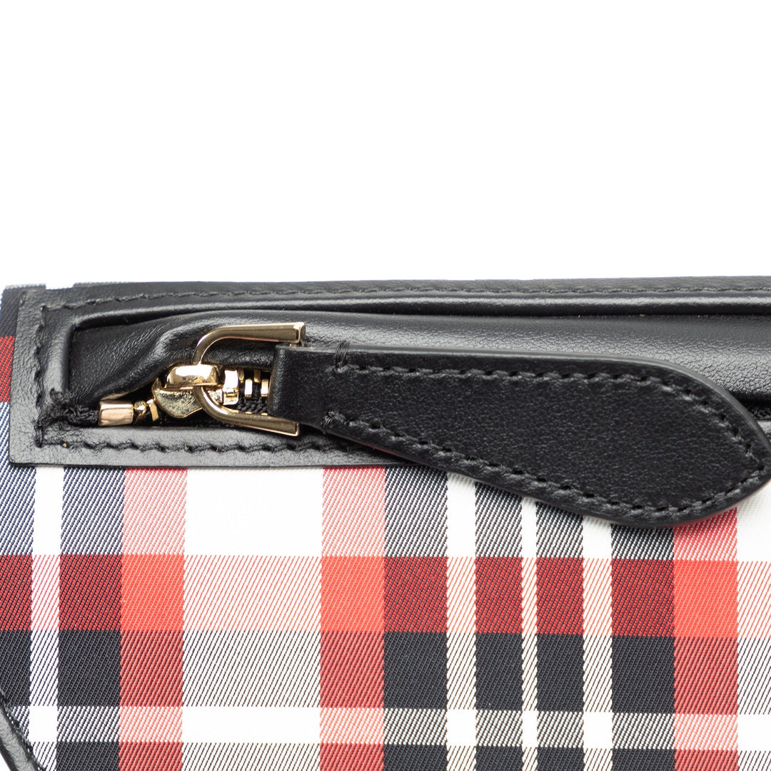 BURBERRY Olympia Micro Tartan Nylon and Leather Crossbody Crossbody Bag
