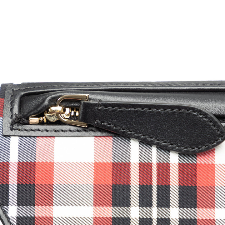 BURBERRY Olympia Micro Tartan Nylon and Leather Crossbody Crossbody Bag