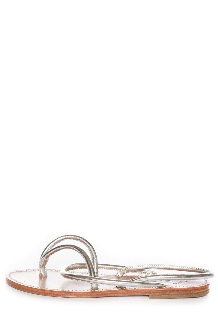 Opening Ceremony Silver Leather Thong Sandals SZ 36