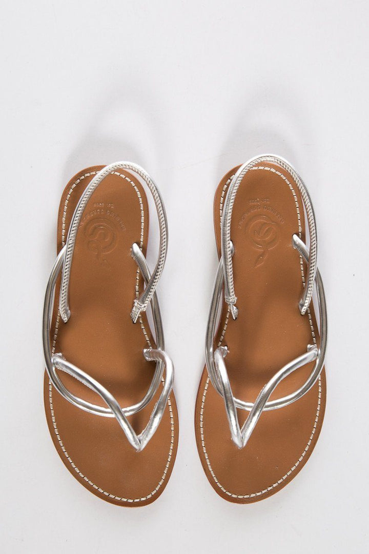 Opening Ceremony Silver Leather Thong Sandals SZ 36