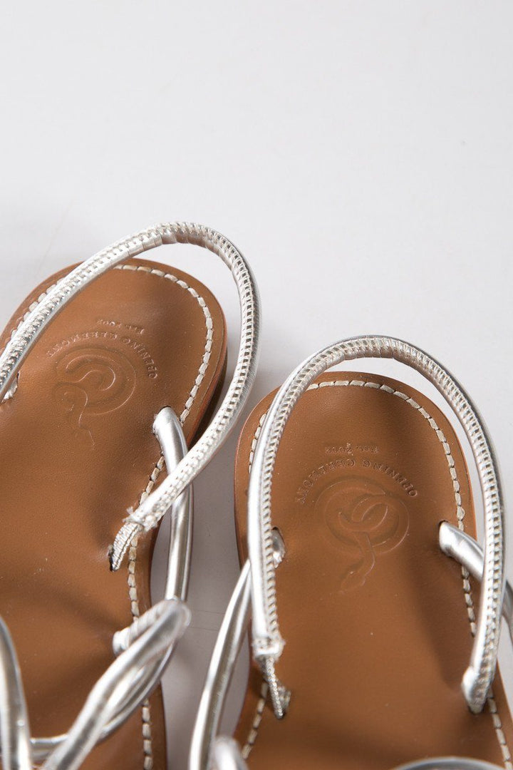 Opening Ceremony Silver Leather Thong Sandals SZ 36