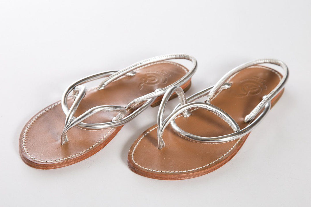 Opening Ceremony Silver Leather Thong Sandals SZ 36