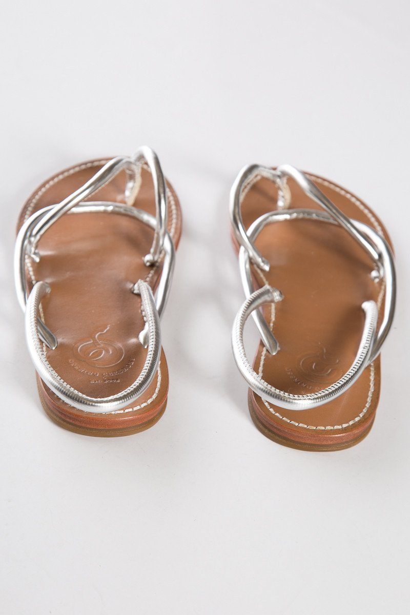 Opening Ceremony Silver Leather Thong Sandals SZ 36