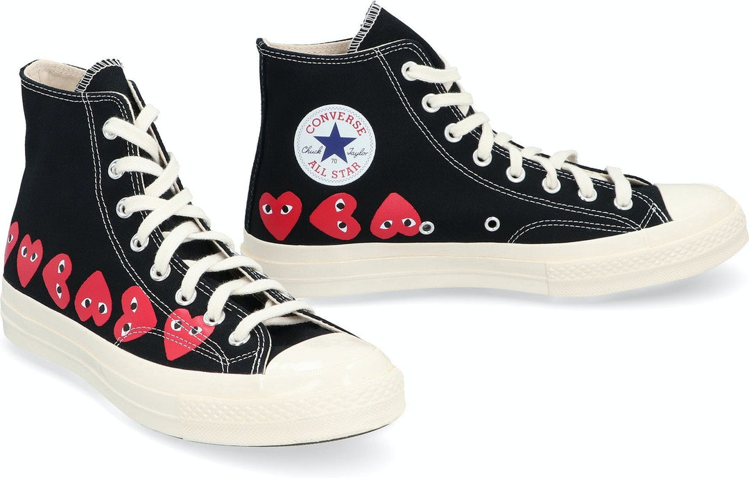 COMME DES GARÇONS PLAY CONVERSE HI TOP SNEAKERS