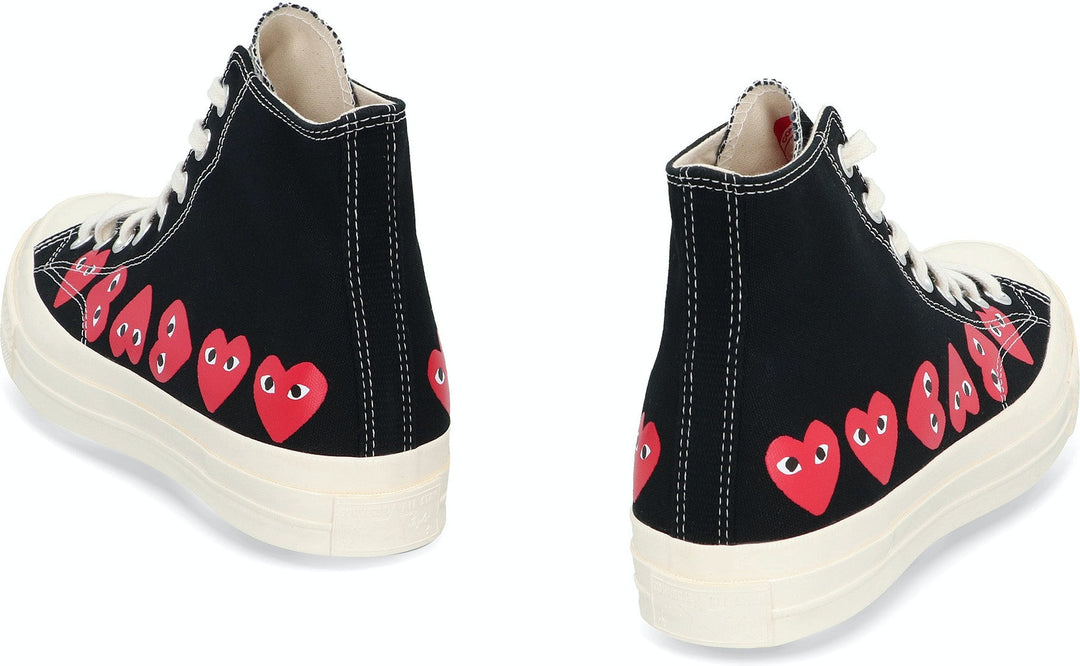 COMME DES GARÇONS PLAY CONVERSE HI TOP SNEAKERS
