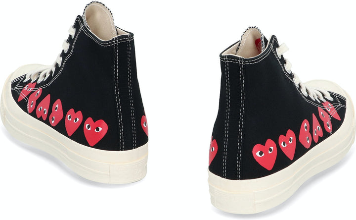 COMME DES GARÇONS PLAY CONVERSE HI TOP SNEAKERS
