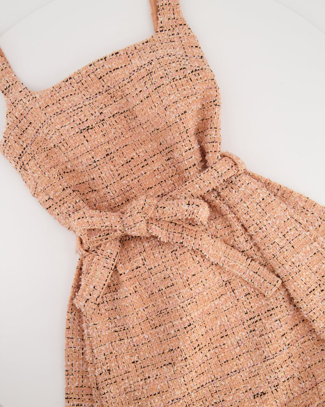 *HOT* Top Quality Chanel Peach Tweed Belted Mini Dress with CC Buttons FR 34 (UK 4- 6)