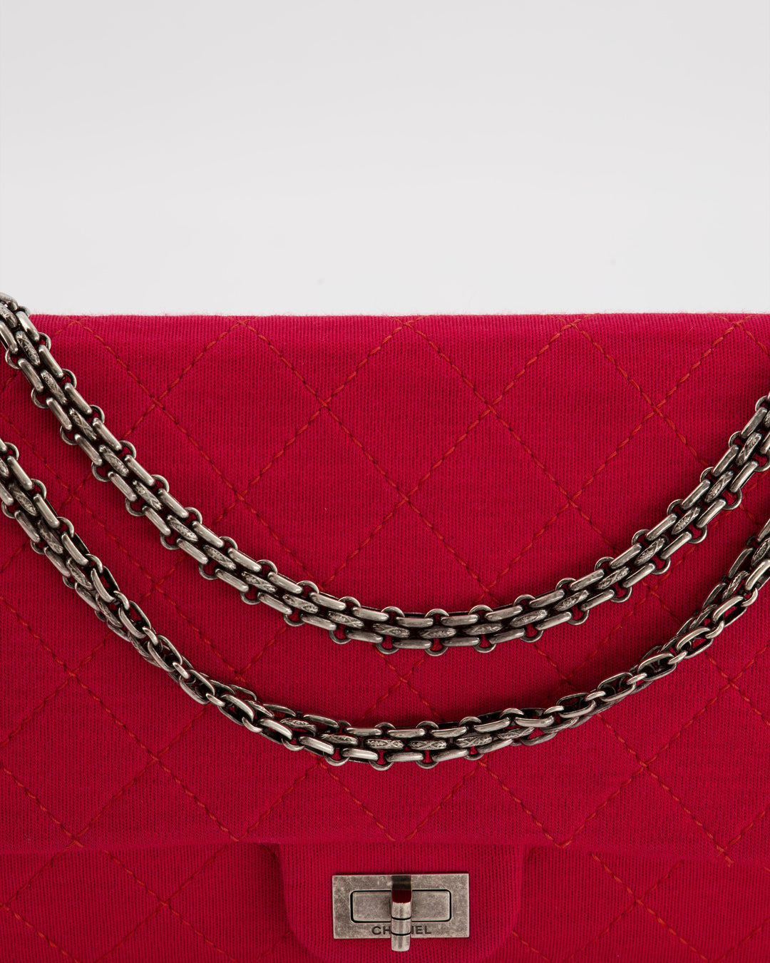 *FIRE PRICE* Chanel Red Medium Reissue 2.55 Double Flap Bag in Quilted Fabric with Ruthenium Hardware RRP - ¬£8,530