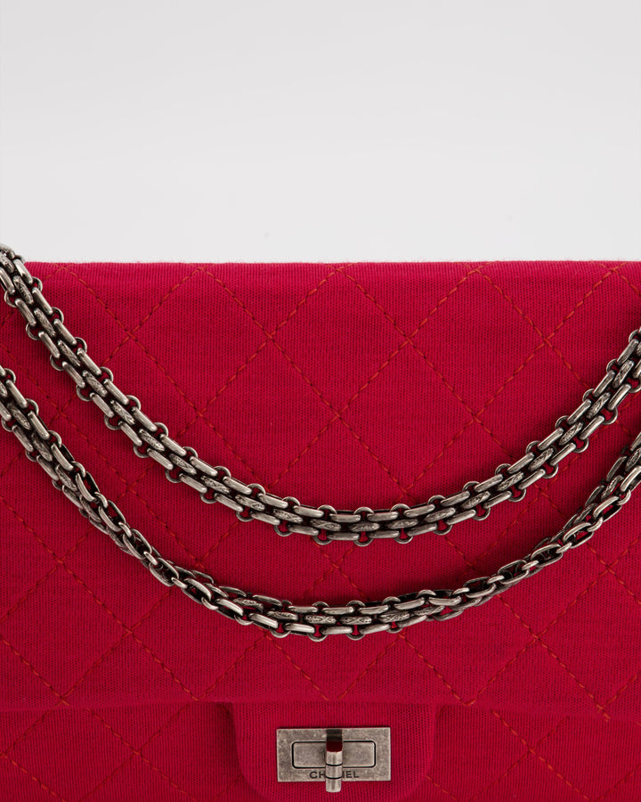 *FIRE PRICE* Chanel Red Medium Reissue 2.55 Double Flap Bag in Quilted Fabric with Ruthenium Hardware RRP - ¬£8,530