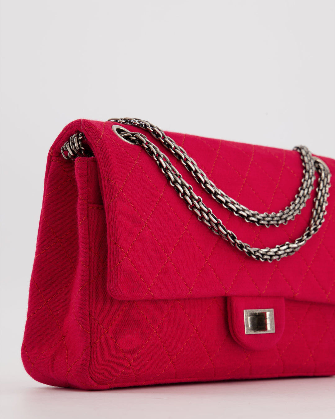 *FIRE PRICE* Chanel Red Medium Reissue 2.55 Double Flap Bag in Quilted Fabric with Ruthenium Hardware RRP - ¬£8,530