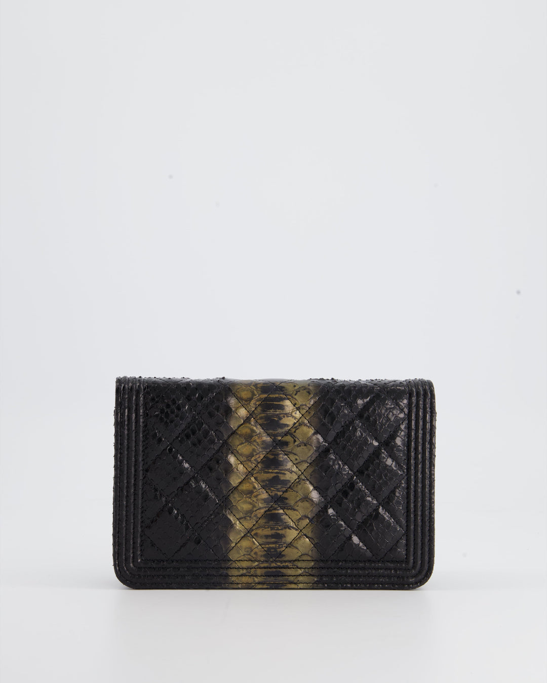 *HOT* Top Quality Chanel Black and Gold Wallet on Chain Bag in Python with Ruthenium Hardware