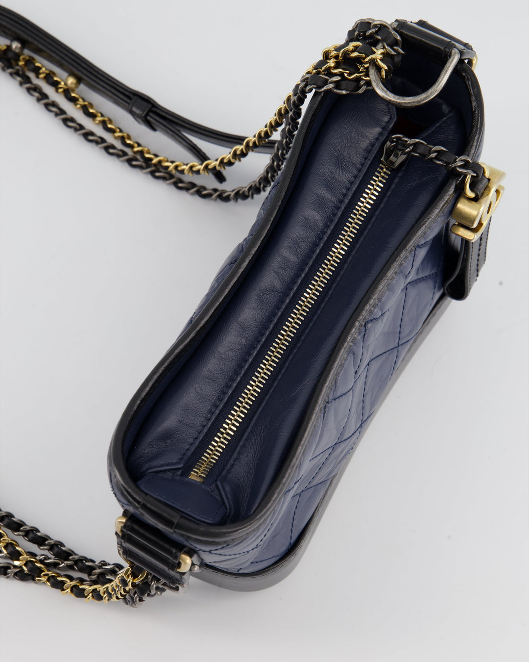 *FIRE PRICE* Top Quality Chanel Blue & Black Small Gabrielle Bag in Lambskin Leather with Mixed Hardware