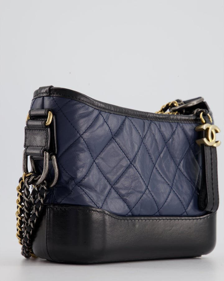 *FIRE PRICE* Top Quality Chanel Blue & Black Small Gabrielle Bag in Lambskin Leather with Mixed Hardware