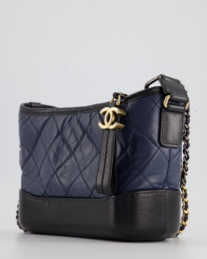 *FIRE PRICE* Top Quality Chanel Blue & Black Small Gabrielle Bag in Lambskin Leather with Mixed Hardware