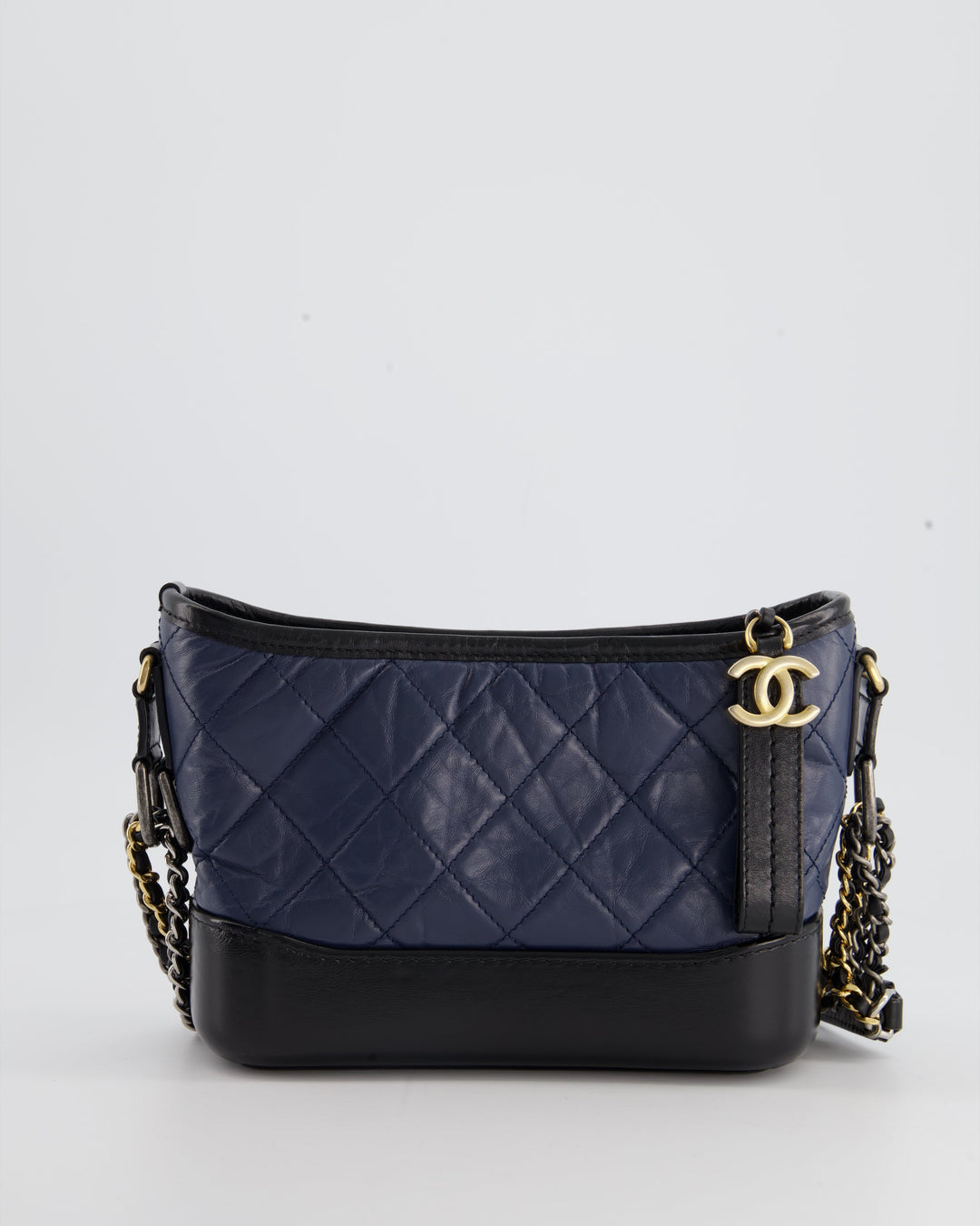 *FIRE PRICE* Top Quality Chanel Blue & Black Small Gabrielle Bag in Lambskin Leather with Mixed Hardware