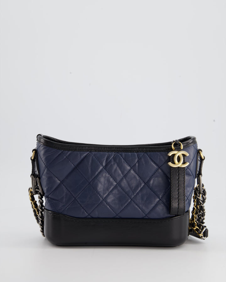 *FIRE PRICE* Top Quality Chanel Blue & Black Small Gabrielle Bag in Lambskin Leather with Mixed Hardware