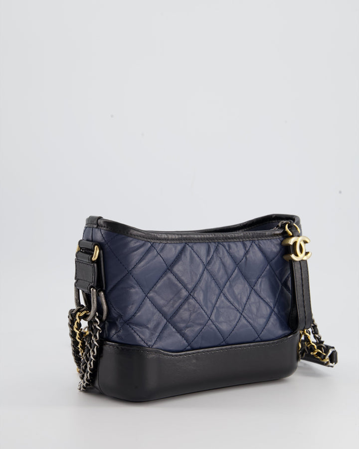 *FIRE PRICE* Top Quality Chanel Blue & Black Small Gabrielle Bag in Lambskin Leather with Mixed Hardware