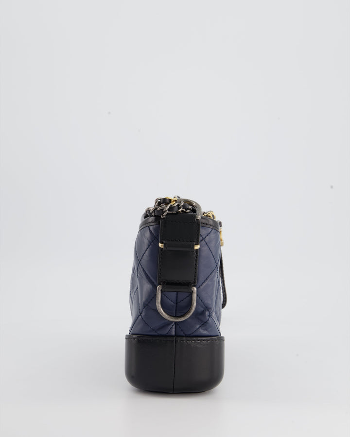 *FIRE PRICE* Top Quality Chanel Blue & Black Small Gabrielle Bag in Lambskin Leather with Mixed Hardware