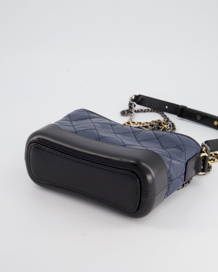 *FIRE PRICE* Top Quality Chanel Blue & Black Small Gabrielle Bag in Lambskin Leather with Mixed Hardware
