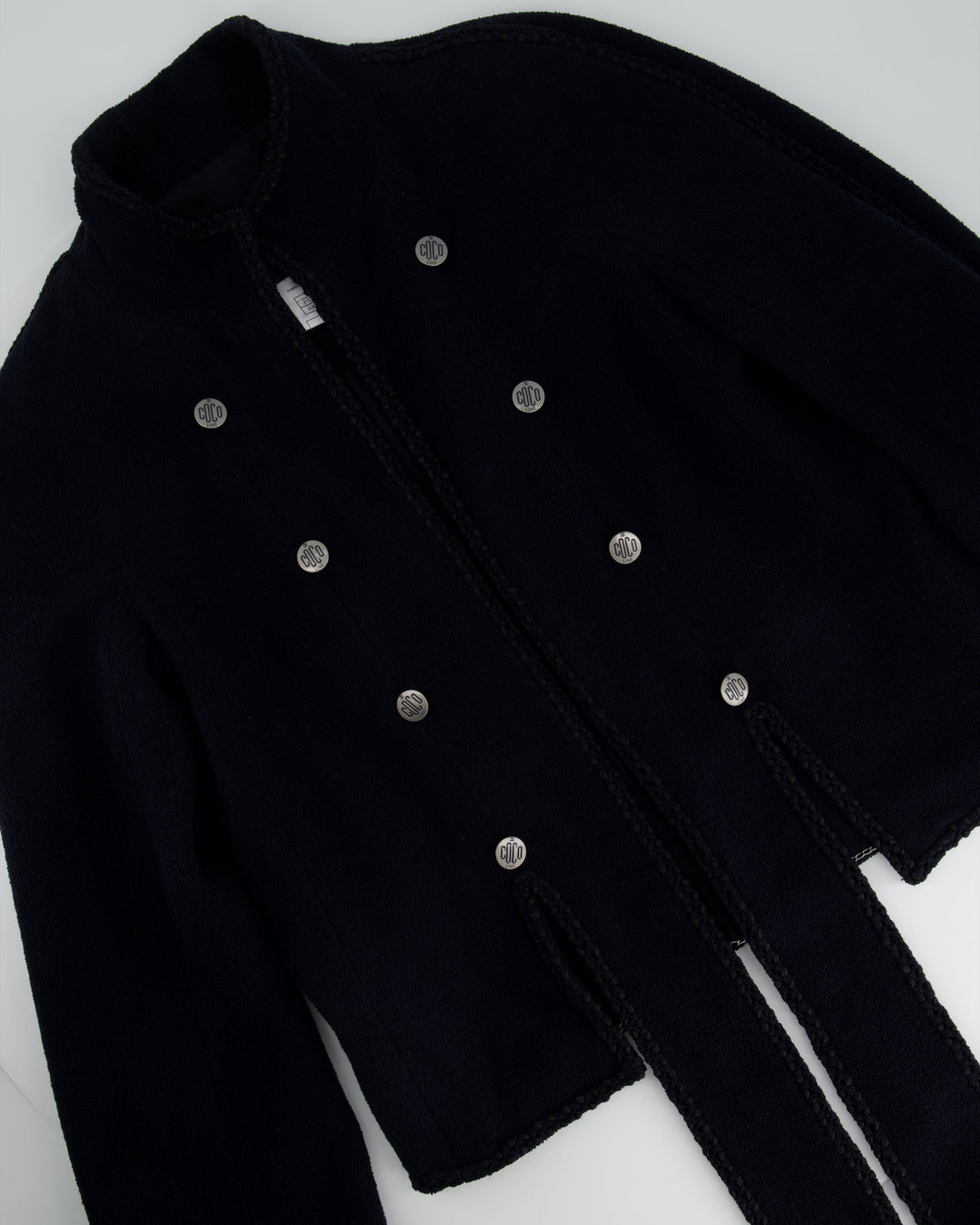 Top Quality Chanel Navy 2008 Cruise Accent Jacket with Tassel Detailing FR 38 (UK 10)