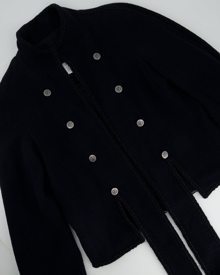 Top Quality Chanel Navy 2008 Cruise Accent Jacket with Tassel Detailing FR 38 (UK 10)