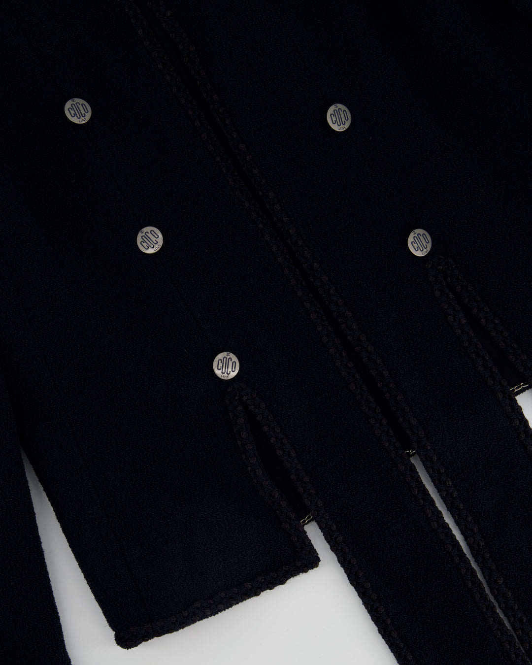 Top Quality Chanel Navy 2008 Cruise Accent Jacket with Tassel Detailing FR 38 (UK 10)