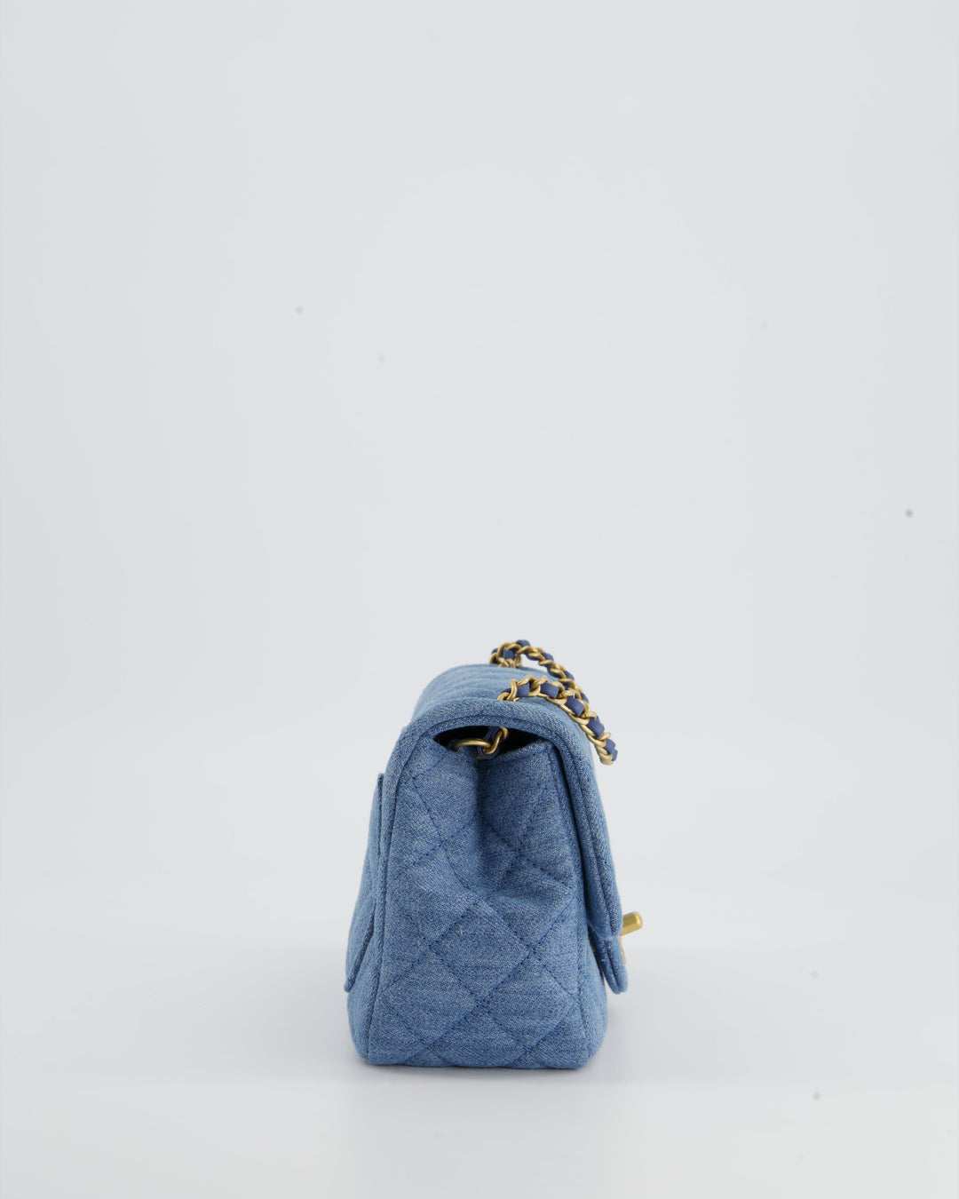 *HOT* Top Quality Chanel Coco Crush Mini Square Flap Bag in Denim with Brushed Gold Hardware