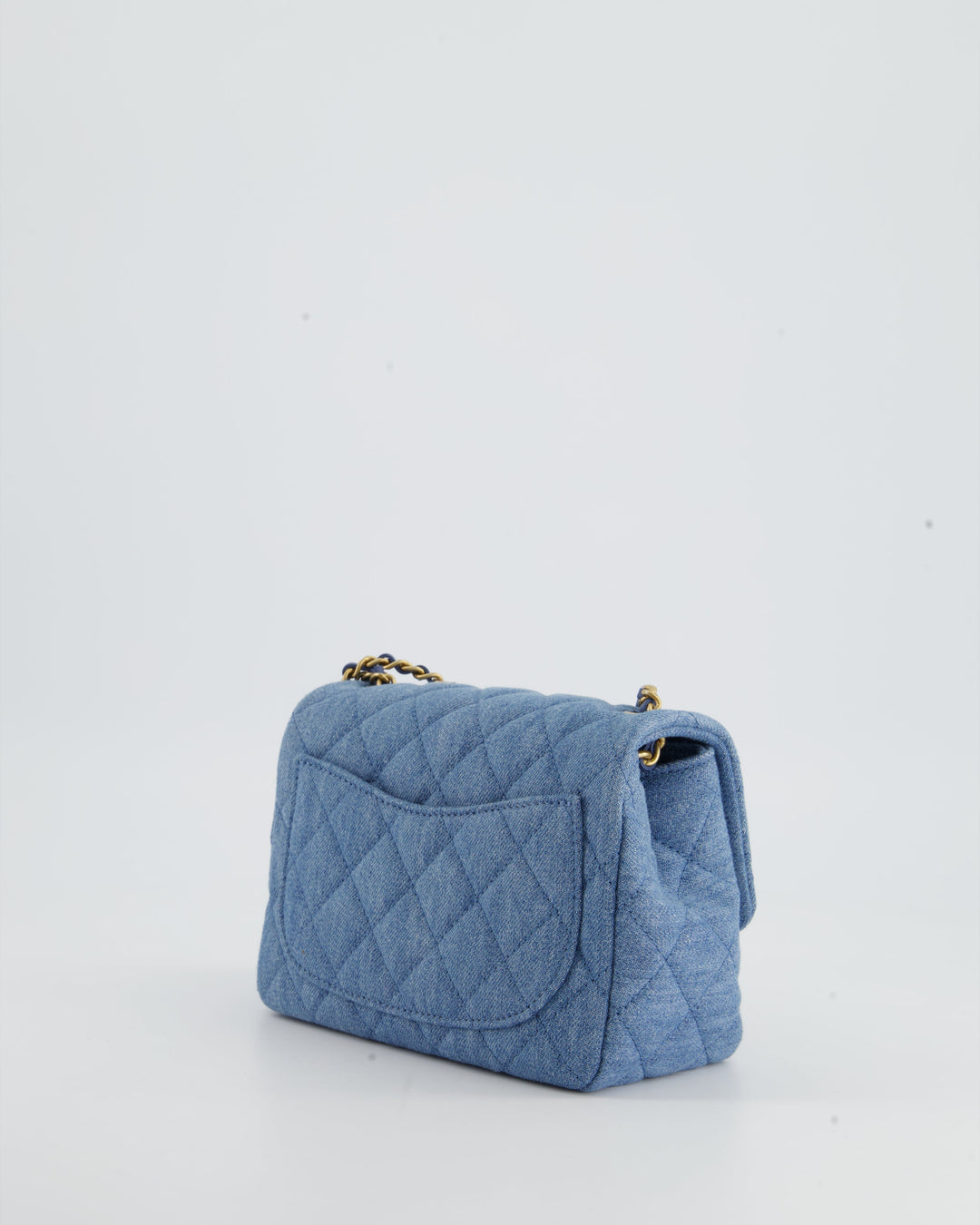 *HOT* Top Quality Chanel Coco Crush Mini Square Flap Bag in Denim with Brushed Gold Hardware