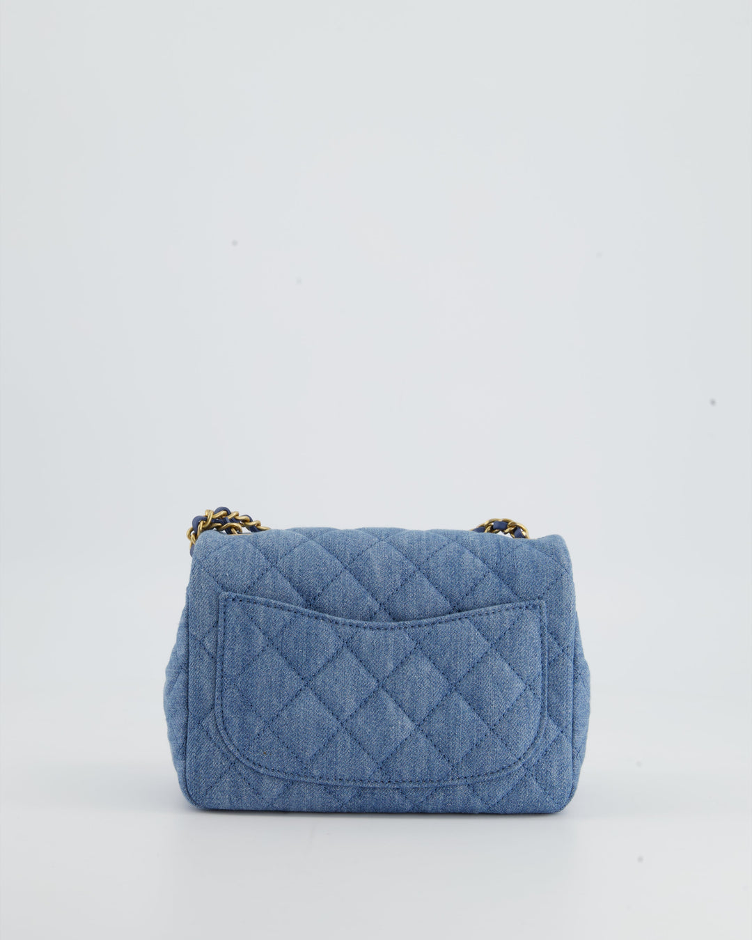 *HOT* Top Quality Chanel Coco Crush Mini Square Flap Bag in Denim with Brushed Gold Hardware