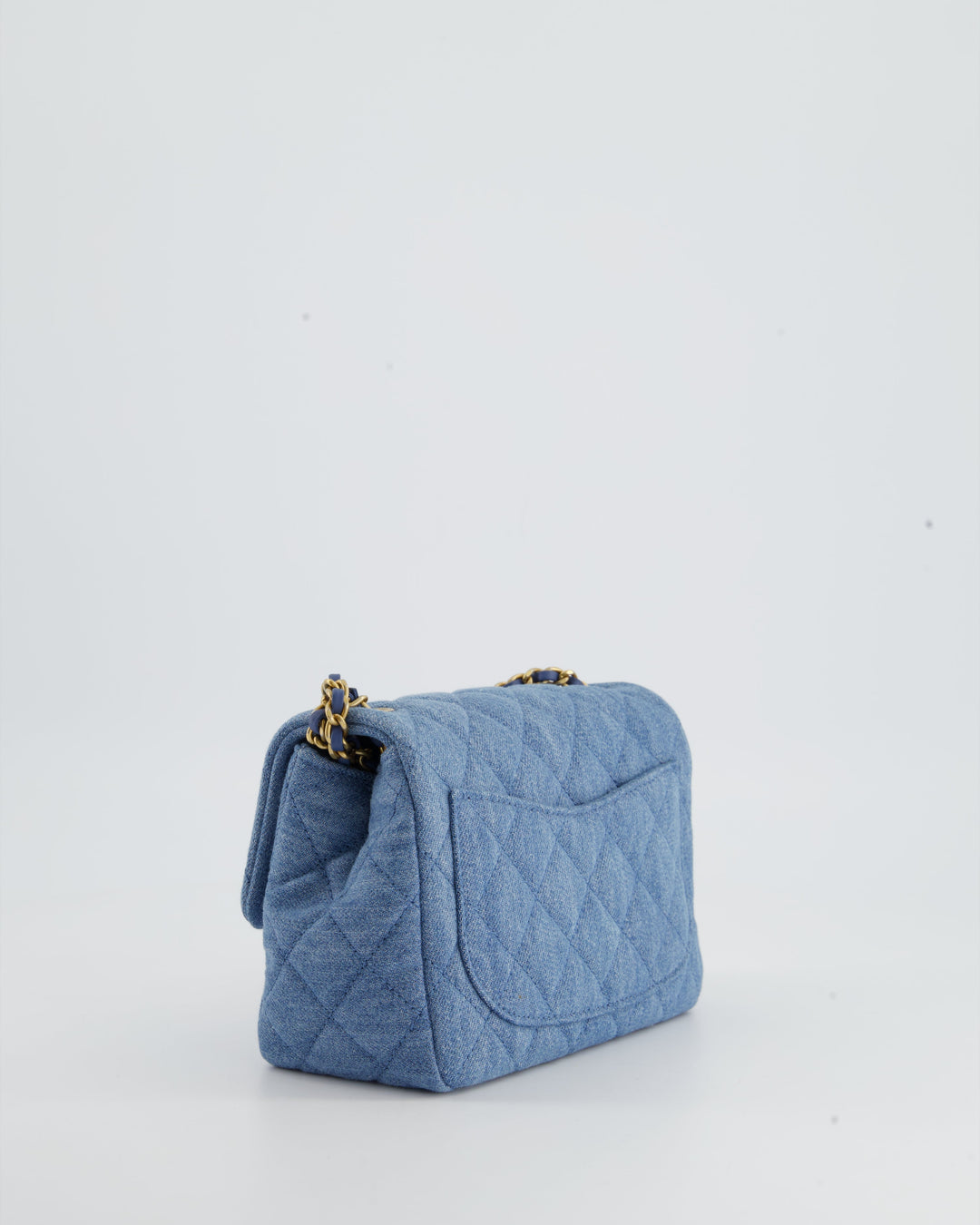 *HOT* Top Quality Chanel Coco Crush Mini Square Flap Bag in Denim with Brushed Gold Hardware