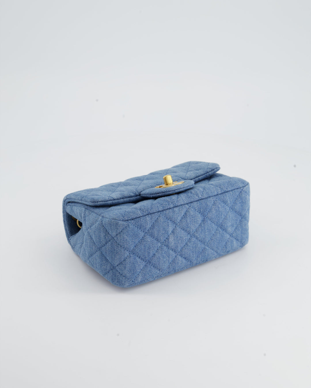 *HOT* Top Quality Chanel Coco Crush Mini Square Flap Bag in Denim with Brushed Gold Hardware