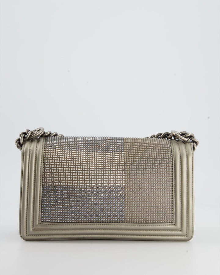 *HOT* Top Quality Chanel Medium Boy Bag in Gold Metallic Sequin CC Star Print with Silver Hardware