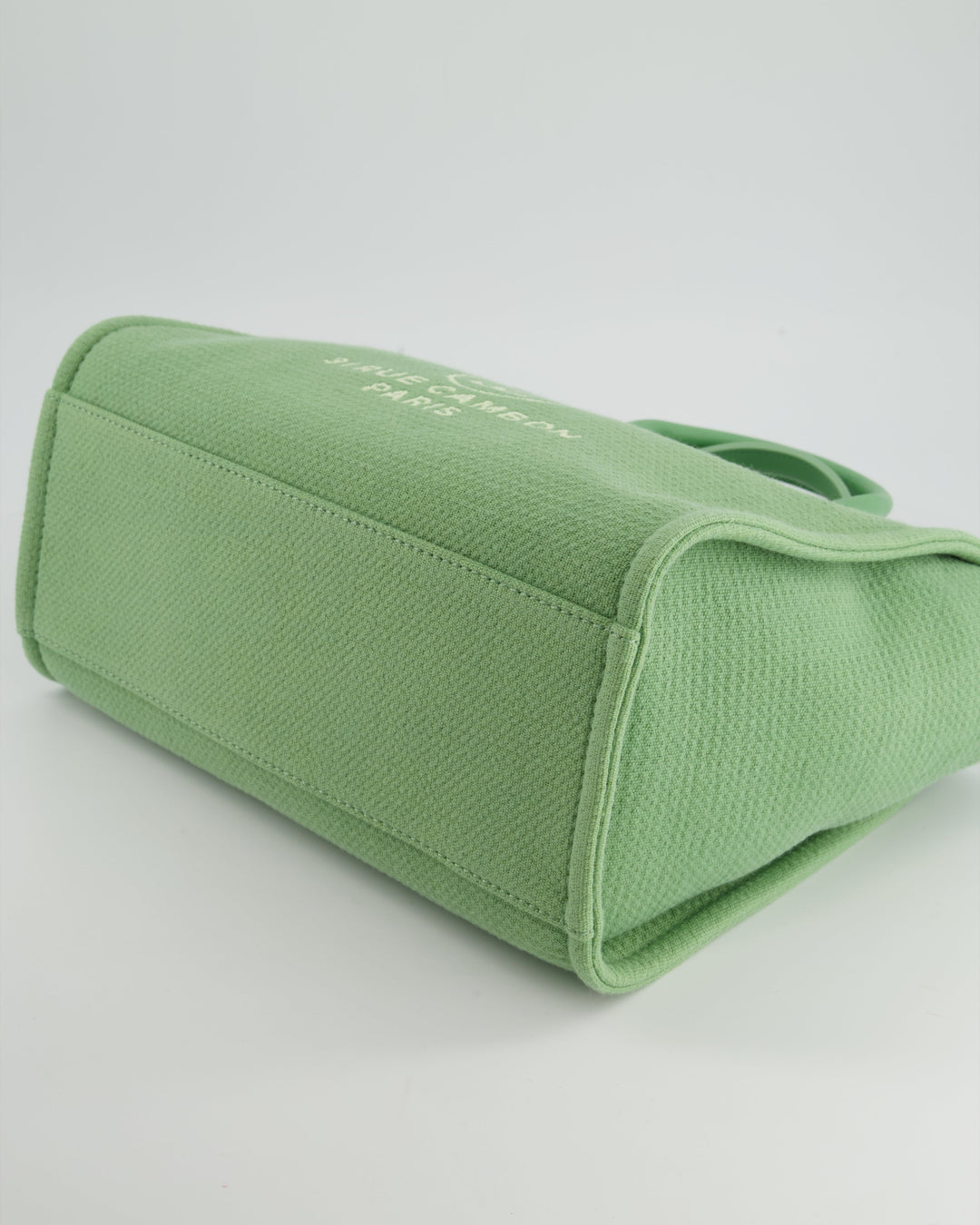 *HOT* Top Quality Chanel Pistachio Green Canvas Small Deauville Tote Bag with Champagne Gold Hardware