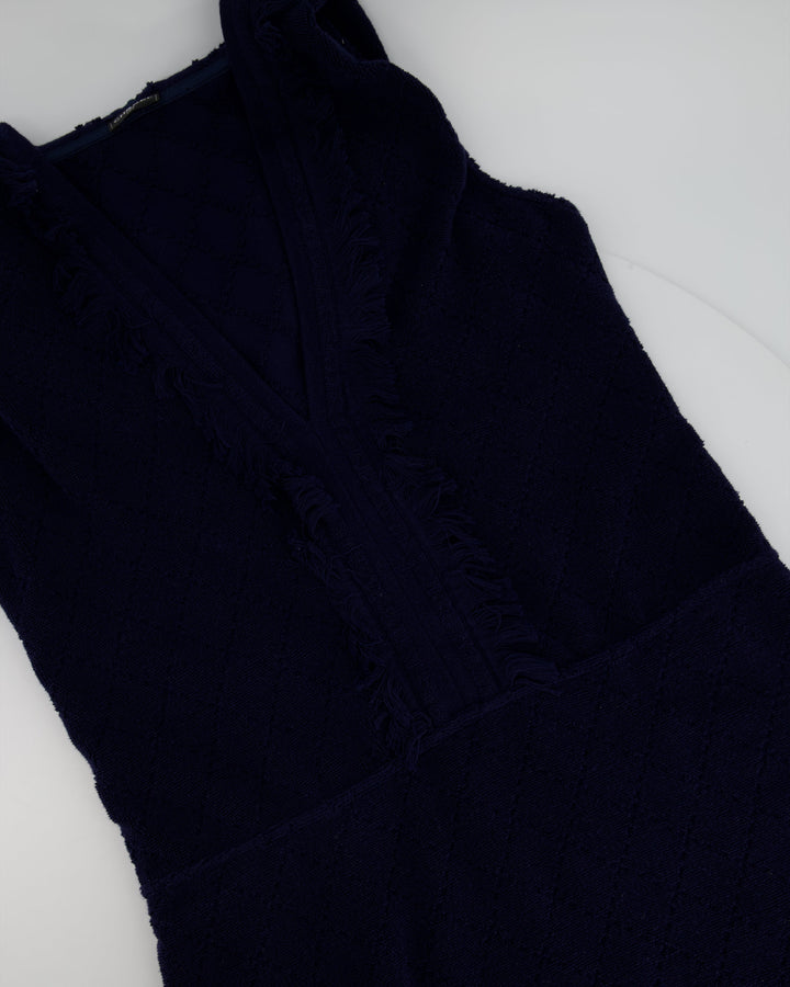 *FIRE PRICE* Top Quality Chanel Navy Sleeveless Towel Beach Dress with Hood Size FR 36 (UK 8)