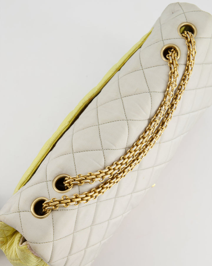 *SUPER FIRE PRICE* Top Quality Chanel Large Jersey Reissue Pastel Yellow, Grey and Pink with Antique Gold Hardware