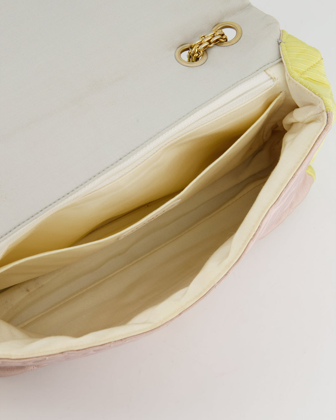 *SUPER FIRE PRICE* Top Quality Chanel Large Jersey Reissue Pastel Yellow, Grey and Pink with Antique Gold Hardware
