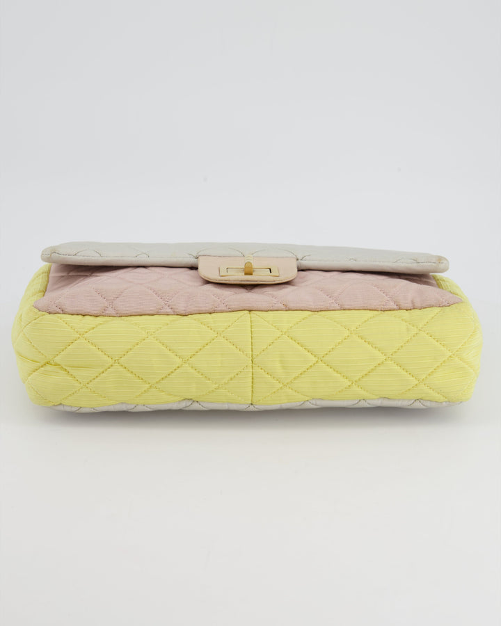 *SUPER FIRE PRICE* Top Quality Chanel Large Jersey Reissue Pastel Yellow, Grey and Pink with Antique Gold Hardware