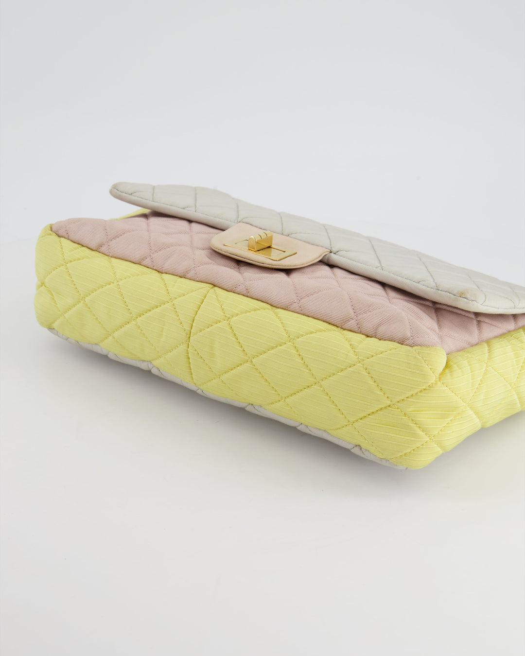 *SUPER FIRE PRICE* Top Quality Chanel Large Jersey Reissue Pastel Yellow, Grey and Pink with Antique Gold Hardware