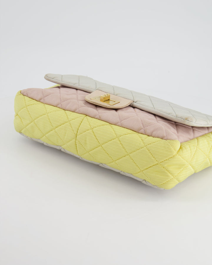 *SUPER FIRE PRICE* Top Quality Chanel Large Jersey Reissue Pastel Yellow, Grey and Pink with Antique Gold Hardware