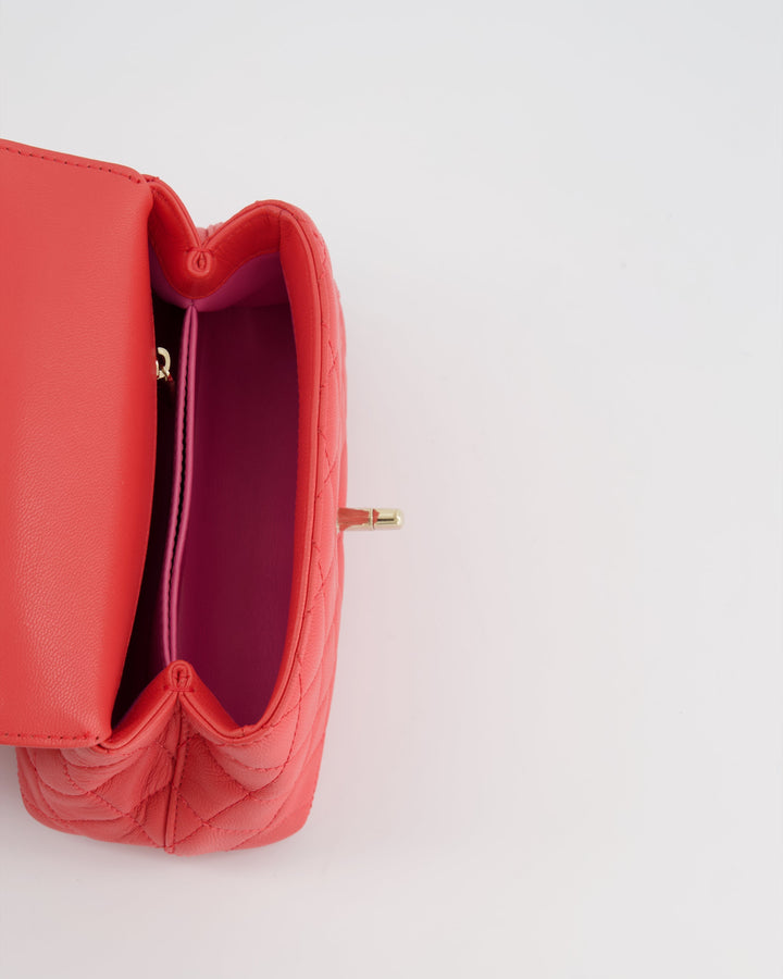 *RARE* Top Quality Chanel Pink Extra Mini Coco Multi-Colour Handle Bag in Lambskin with Champagne Gold Hardware