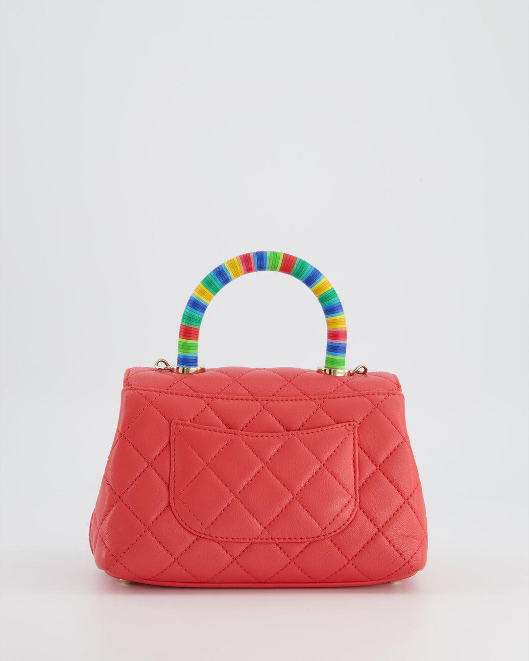 *RARE* Top Quality Chanel Pink Extra Mini Coco Multi-Colour Handle Bag in Lambskin with Champagne Gold Hardware