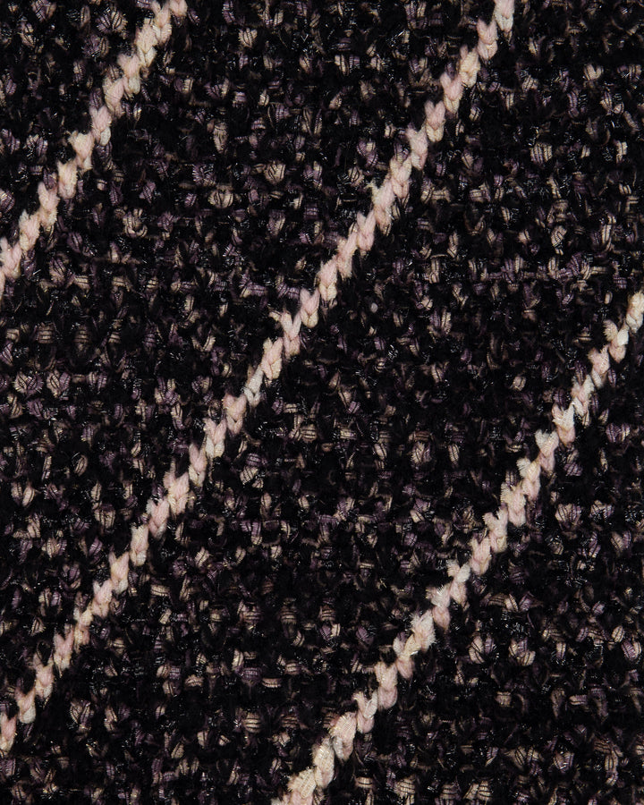 Top Quality Chanel Black and Pink Wool Knitted Scarf with Metallic Fibres and Hood
