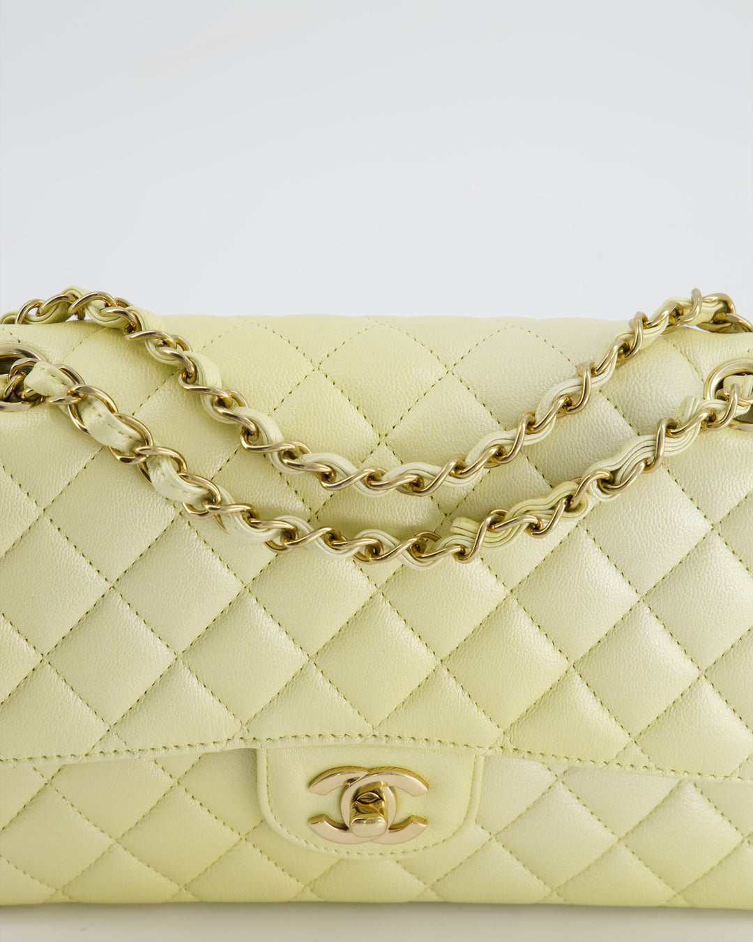*RARE* Chanel Lemon Sobert Shimmer Medium Classic Double Flap Bag in Iridescent Calfskin Gold Hardware  RRP ¬£8,530