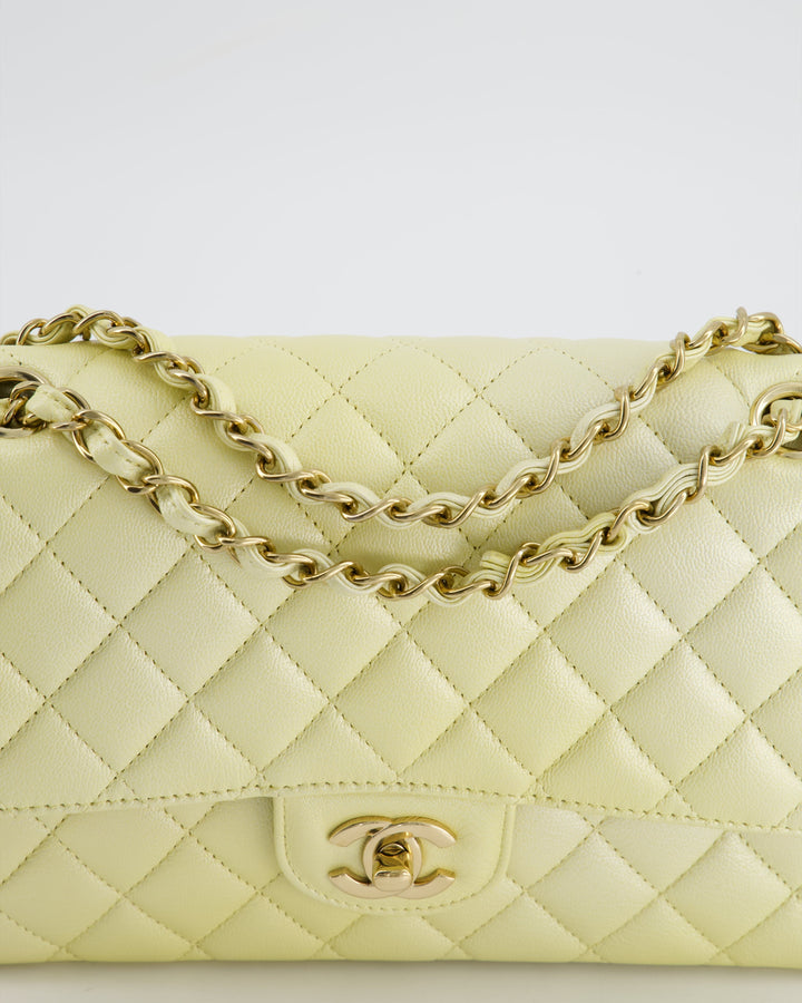 *RARE* Chanel Lemon Sobert Shimmer Medium Classic Double Flap Bag in Iridescent Calfskin Gold Hardware  RRP ¬£8,530