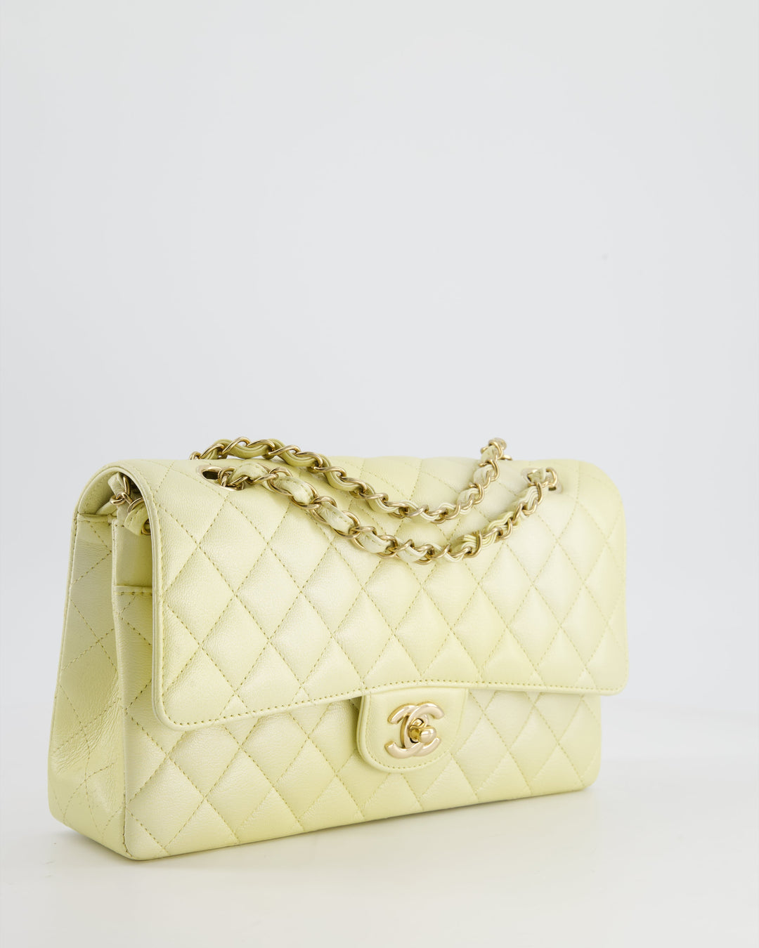 *RARE* Top Quality Chanel Lemon Sobert Shimmer Medium Classic Double Flap Bag in Iridescent Calfskin Gold Hardware  RRP ¬£8,530