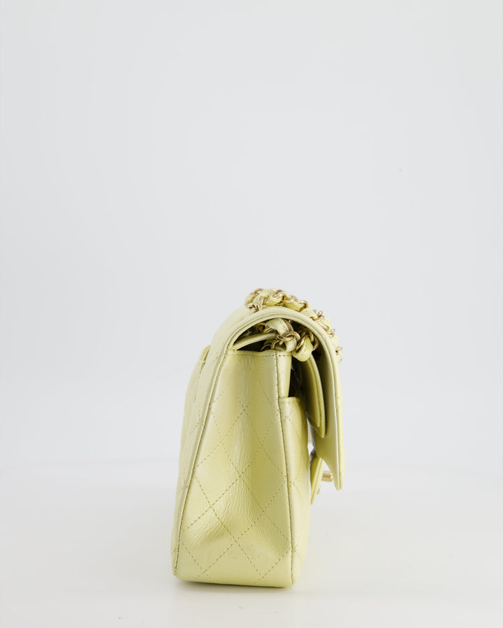 *RARE* Top Quality Chanel Lemon Sobert Shimmer Medium Classic Double Flap Bag in Iridescent Calfskin Gold Hardware  RRP ¬£8,530