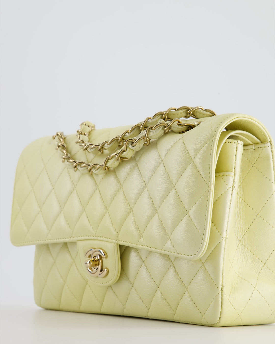 *RARE* Chanel Lemon Sobert Shimmer Medium Classic Double Flap Bag in Iridescent Calfskin Gold Hardware  RRP ¬£8,530