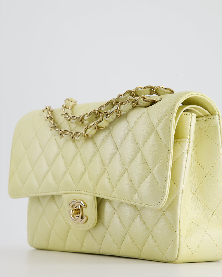 *RARE* Chanel Lemon Sobert Shimmer Medium Classic Double Flap Bag in Iridescent Calfskin Gold Hardware  RRP ¬£8,530