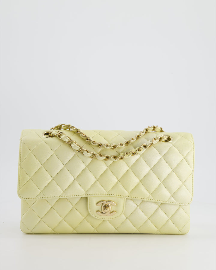 *RARE* Top Quality Chanel Lemon Sobert Shimmer Medium Classic Double Flap Bag in Iridescent Calfskin Gold Hardware  RRP ¬£8,530